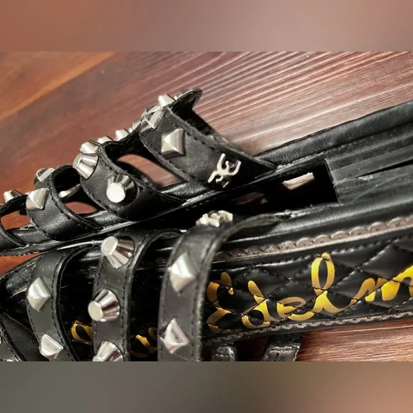 Sam Edelman Beatrice Black Studded Slide Sandals size 8.5 - Picture 5 of 9